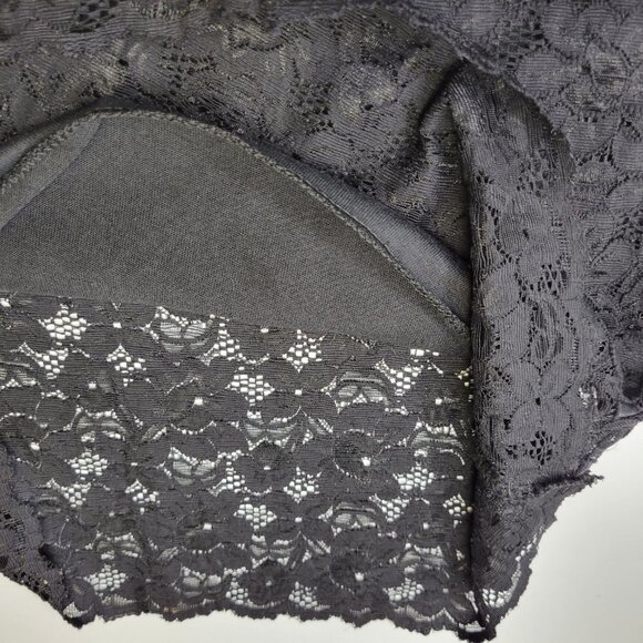 Black Lace Tank Top Lace Camisole Wide Straps Lace Top - Size L  Size XXL - Picture 6 of 13